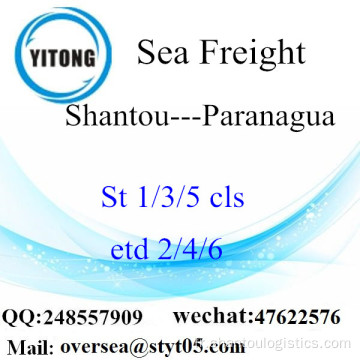 Port de Shantou LCL Consolidation à Paranagua